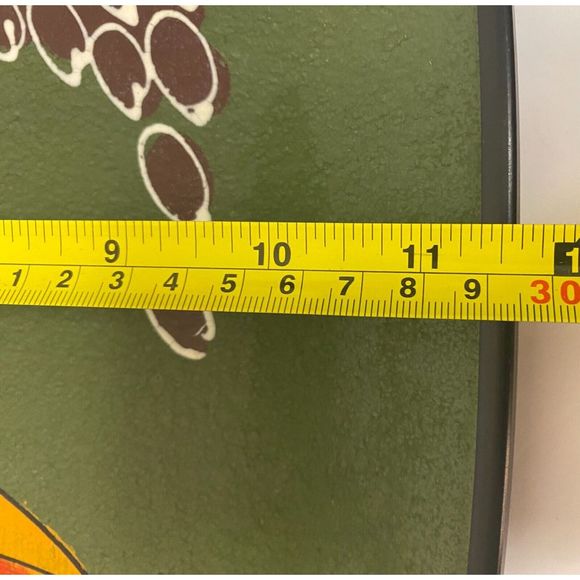 MCM Vintage Lacquer Ware Serving Tray Wine Bottle Grapes Green Japan - Picture 4 of 10